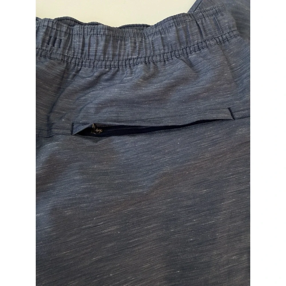 Lululemon LuluLinen Pull On Pants M Blue Relaxed Tapered Lightweight LM5BA0S